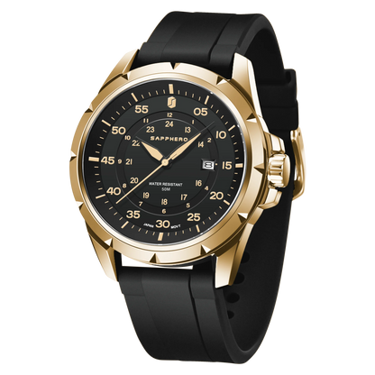 SAPPHERO Men’s Watch – Luxury quartz watch, water-resistant to 50 m, featuring an imported movement and a stainless steel case – An ideal gift idea for men.