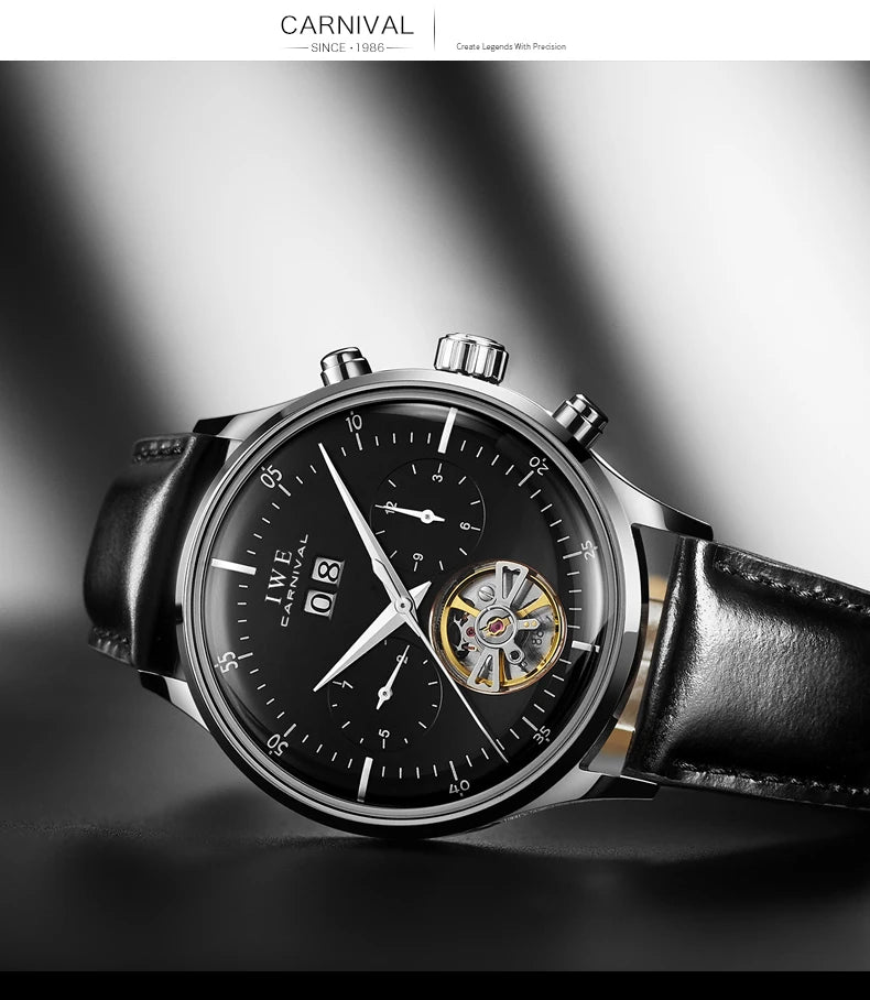 CARNIVAL Mechanical Dress Watches for Men Brands Luxury Sapphire Automatic Wristwatches Men's Waterproof 2025 Men's Watch