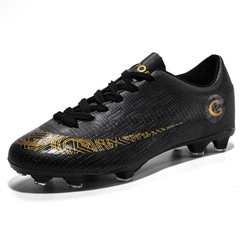 WaterMonkey Adults Men's Football Shoes Long Spike Soccer Shoes Outdoor Lawn AG Cleats Shoes Low Top Training Soccer Sneakers