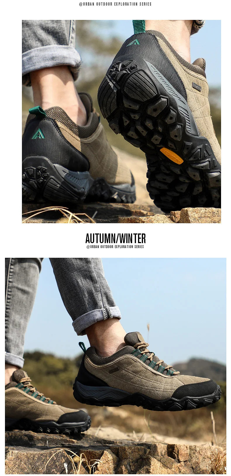 HUMTTO Outdoor Hiking Trekking Mountain Sports Shoes for Men, Camping, Hunting, Walking, Breathable Cushioned Non-Slip Sneakers