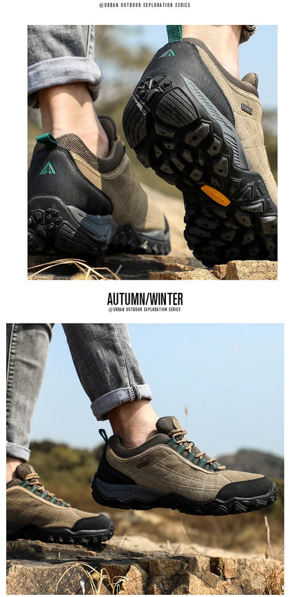 HUMTTO Outdoor Hiking Trekking Mountain Sports Shoes for Men, Camping, Hunting, Walking, Breathable Cushioned Non-Slip Sneakers