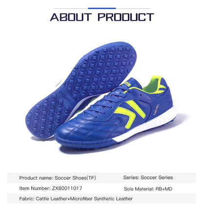KELME Soccer Shoes TF Football Boots Calf-Skin Cleats  Professional Futsal Original Football Training  Sneakers  ZX80011017