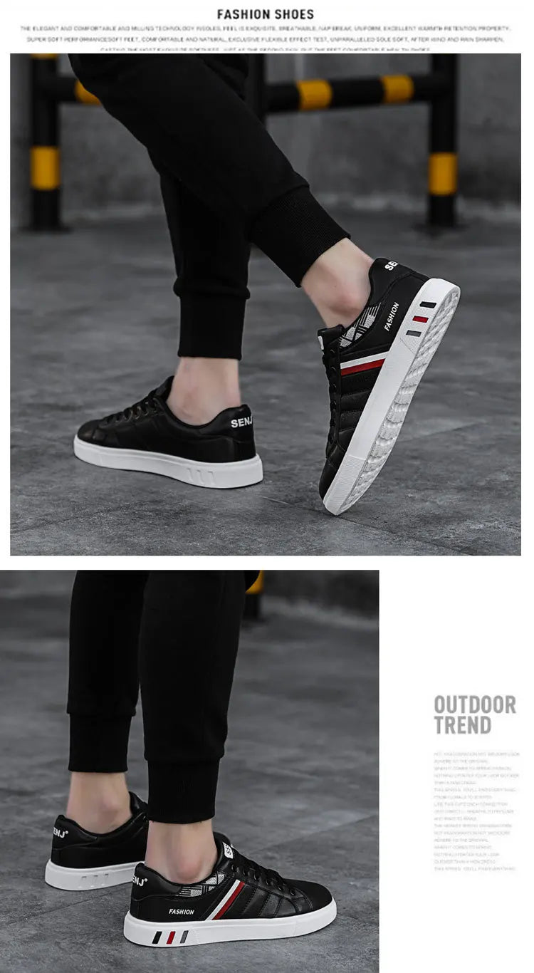 Męskie trampki codzienne, buty do skateboardingu, płaskie buty z PU, buty dla studentów, trampki outdoorowe, buty uliczne, sznurowane buty do chodzenia, rozmiar plus size 48