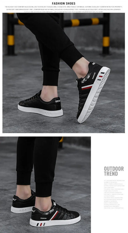 Męskie trampki codzienne, buty do skateboardingu, płaskie buty z PU, buty dla studentów, trampki outdoorowe, buty uliczne, sznurowane buty do chodzenia, rozmiar plus size 48