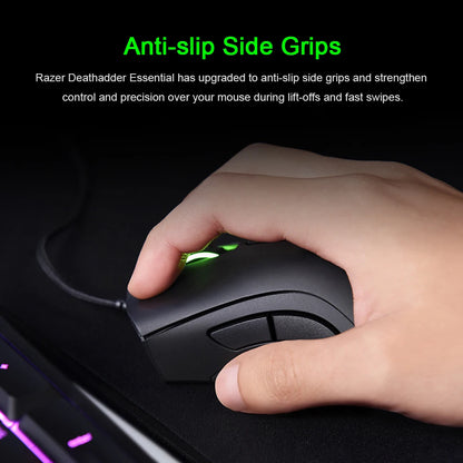 Originalni Razer DeathAdder Essential žičani gaming miš, 6400DPI optički senzor, 5 neovisnih tipki za prijenosno računalo i gaming PC