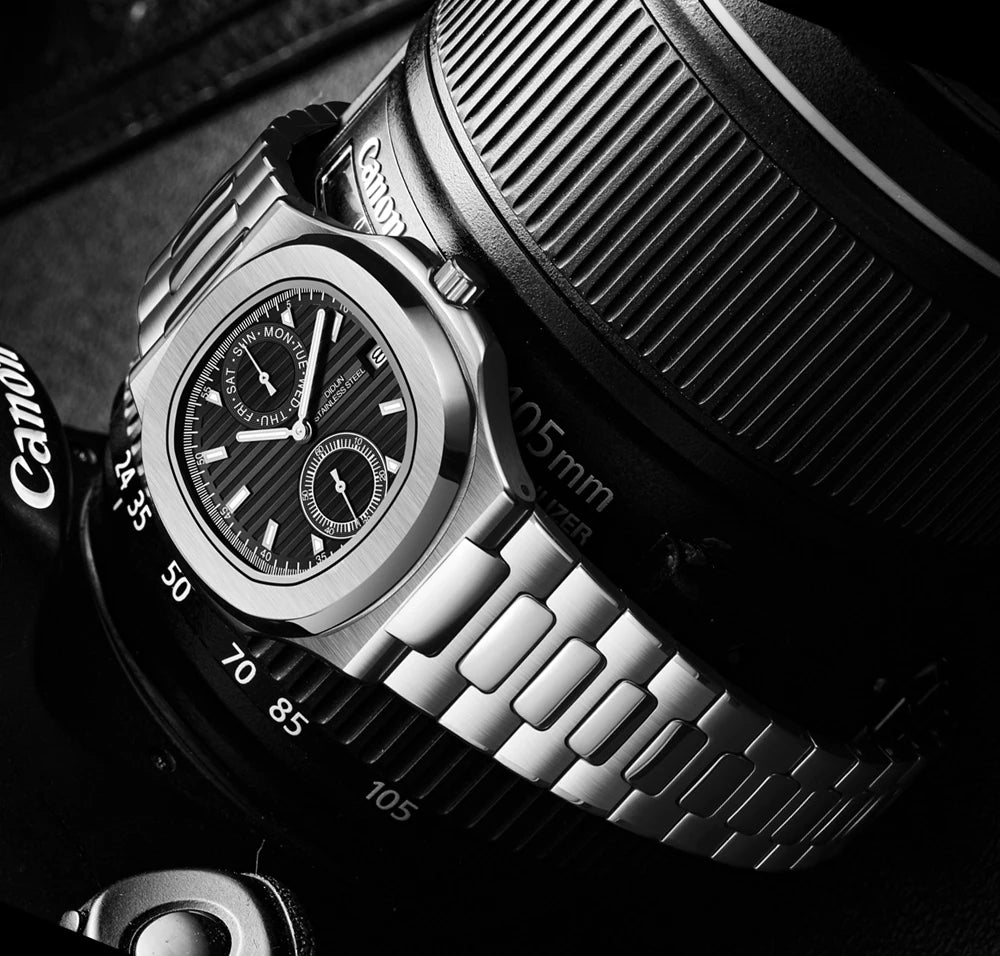 Men Watches TOP Luxury Brand Chronograph Sports Clock Men Quartz Stainless Steel Watch Male Business Wristwatch Waterproof