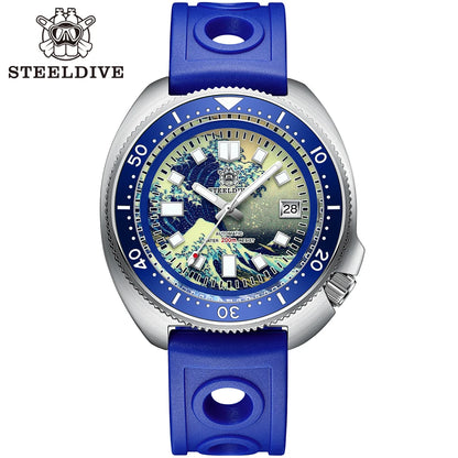STEELDIVE SD1970J Kanagawa Turtle Full Luminous Dial Ceramic Bezel NH35 AutomaticSTEELDIVE Offical Store Mens Dive Watch