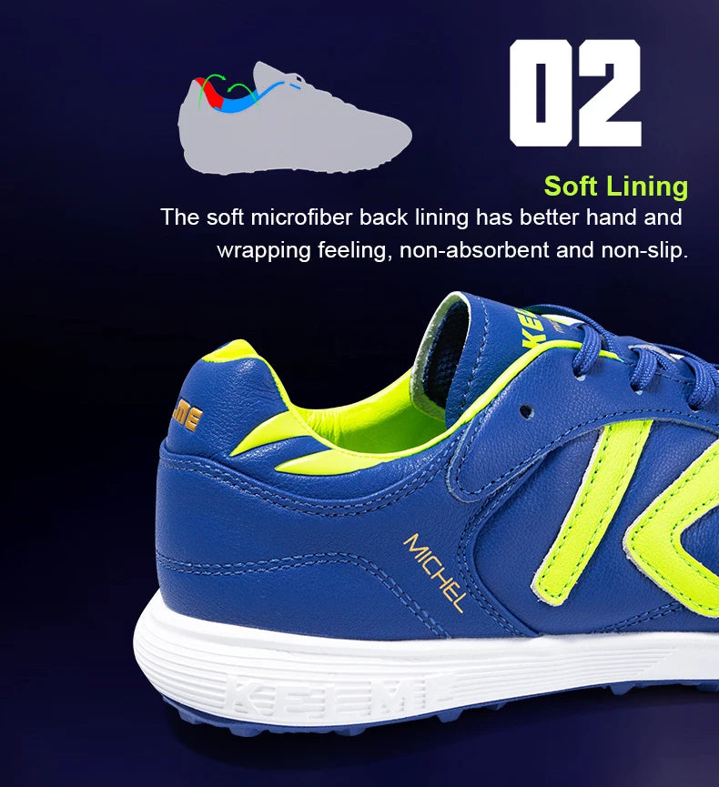 KELME Soccer Shoes TF Football Boots Calf-Skin Cleats  Professional Futsal Original Football Training  Sneakers  ZX80011017