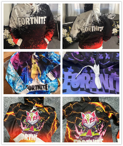 Hot Game Fortnite Hero Print Sweatshirt für Jungen und Mädchen, 3D-Kleidung, lässiger Kinder-Hoodie, für Kinder, Erwachsene, Herren und Damen, Frühlings- und Herbst-Pullover