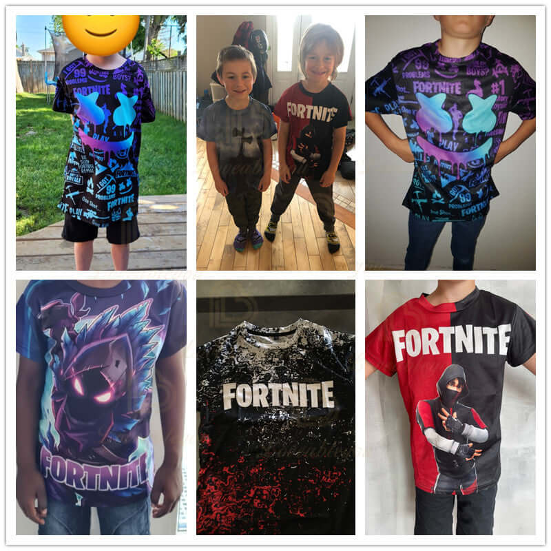 Cartoon Fortnite New Summer Children T Shirt 3D Printed Boys Girls Streetwear Adults Kids Clothes Funny Tee O-Neck Tops