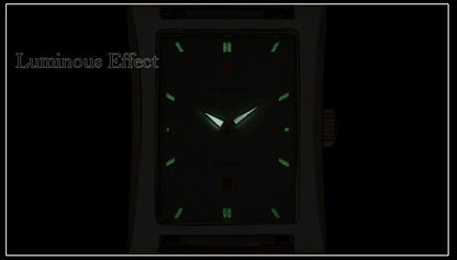WWOOR Brand Classic Fashion Mens Rectangle Watches Male Gold Brown Leather Quartz Waterproof Wrist Watch For Men Calendar Clocks