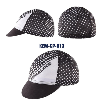 KEMALOCE Men Cycling Cap Anti-UV Summer Elastic Quick Dry Bike Cap 2023 White/Black/Blue Mesh Outdoor Breathable Cycling Hat