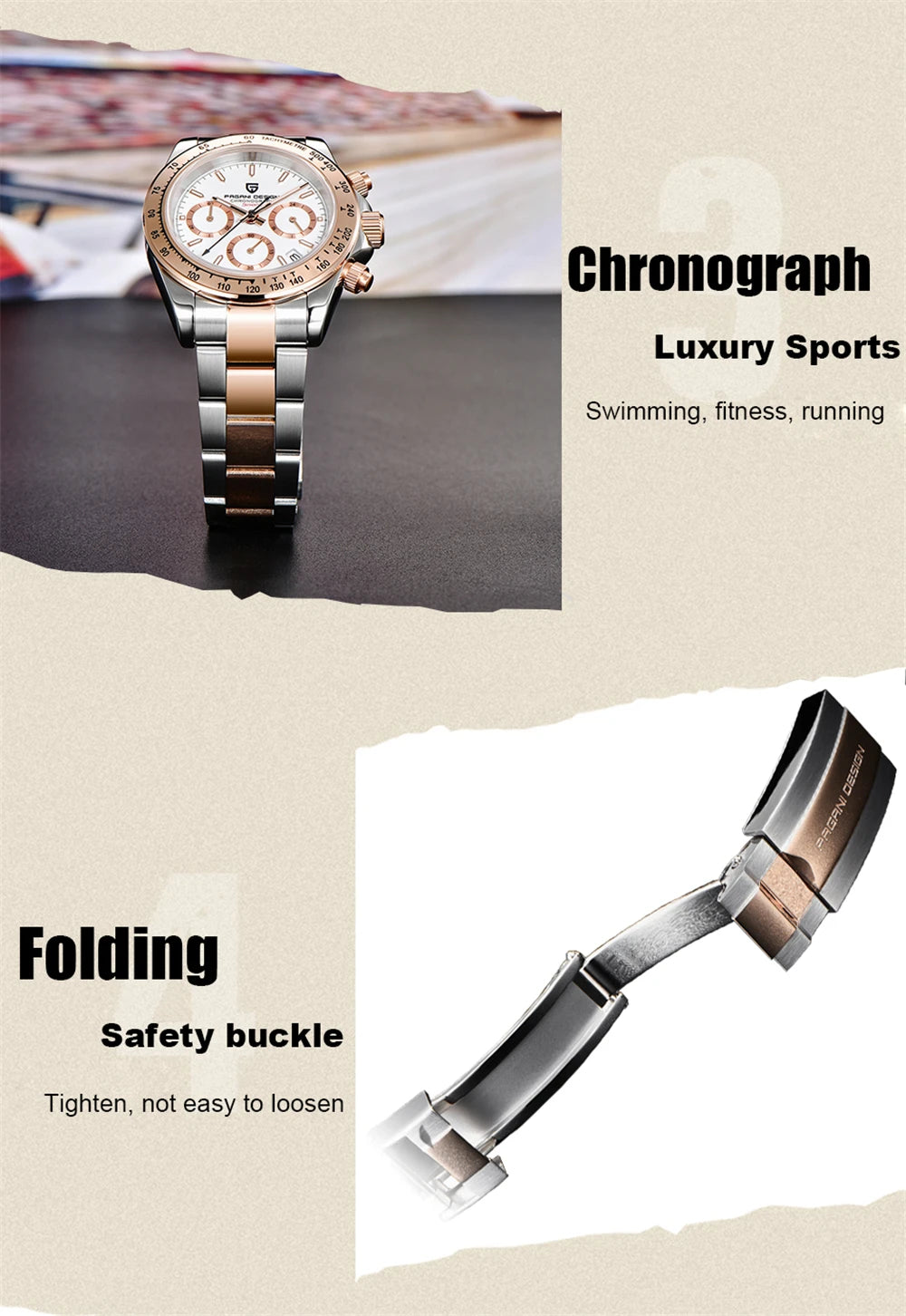 2026 New PAGANI DESIGN Mens Quartz Watches Top Brand Luxury Business Watch For Men Stainless Steel Waterproof Chronograph Clock