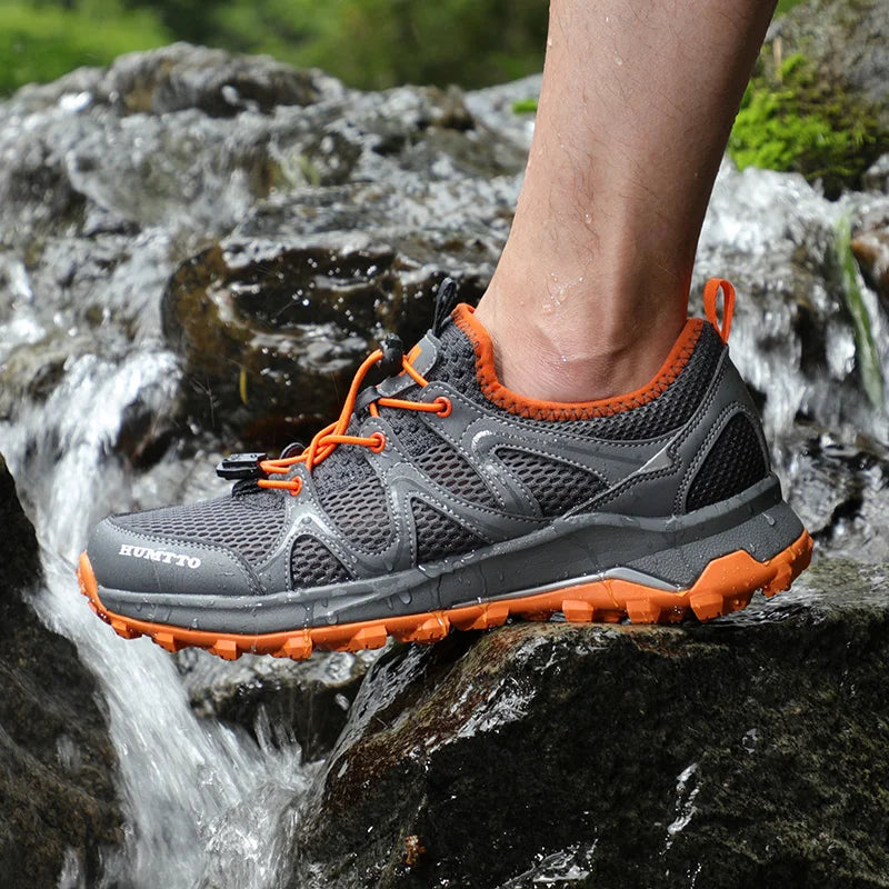 HUMTTO Herren-Wasserschuhe für Outdoor-Trekking, Waten und Aqua-Aktivitäten – atmungsaktive Mesh-Sneaker, schnelltrocknend, knöchelhoch, rutschfest, für Damen und Herren