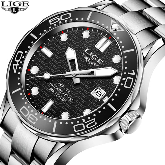 2025 LIGE New Waterproof Watch Men Top Brand Luxury Stainless Steel Men Watch Fashion Casual Sport Men Quartz Date Wristwatches