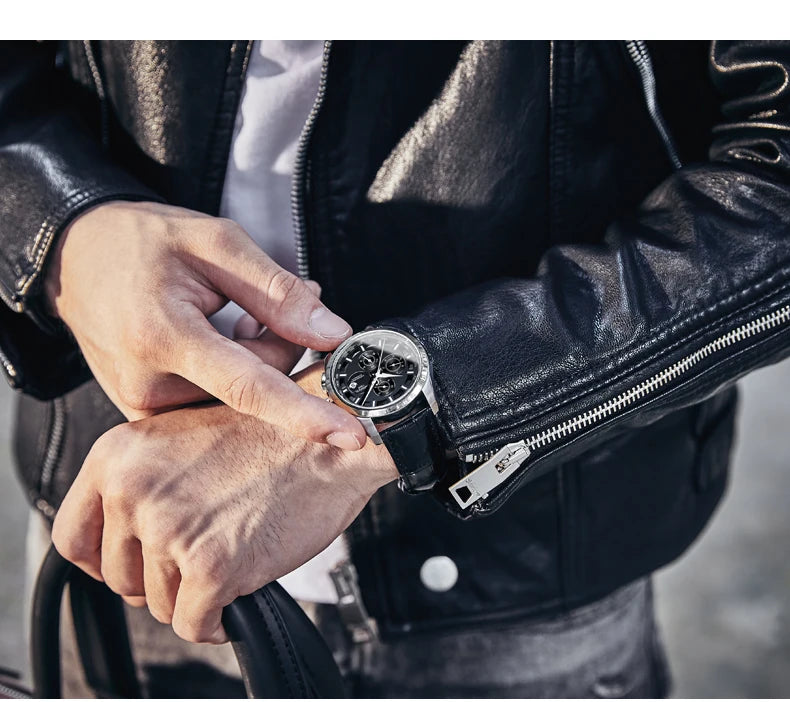 relogio masculino New Carnival Automatic Watches Men Business Mechanical Clock Leather Strap Waterproof Luxuey Brand Clock