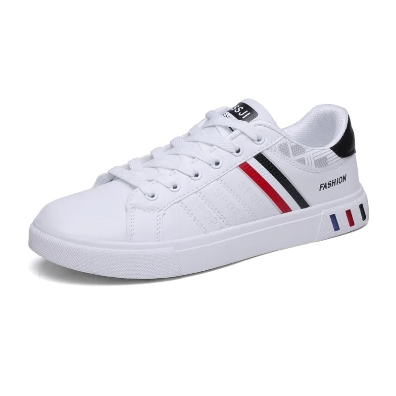 Męskie trampki codzienne, buty do skateboardingu, płaskie buty z PU, buty dla studentów, trampki outdoorowe, buty uliczne, sznurowane buty do chodzenia, rozmiar plus size 48