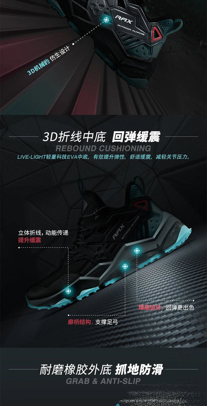 Chaussures de course RAX pour hommes et femmes – Chaussures de sport d'extérieur – Baskets légères et respirantes – Tige en maille aérée – Semelle extérieure antidérapante en caoutchouc naturel
