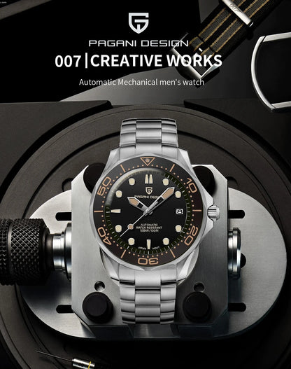 PAGANI DESIGN 007 Mechancial Wristwatch men Luxury Automatic Watch for men NH35A AR Sapphire crystal Waterproof Clock 2024 New