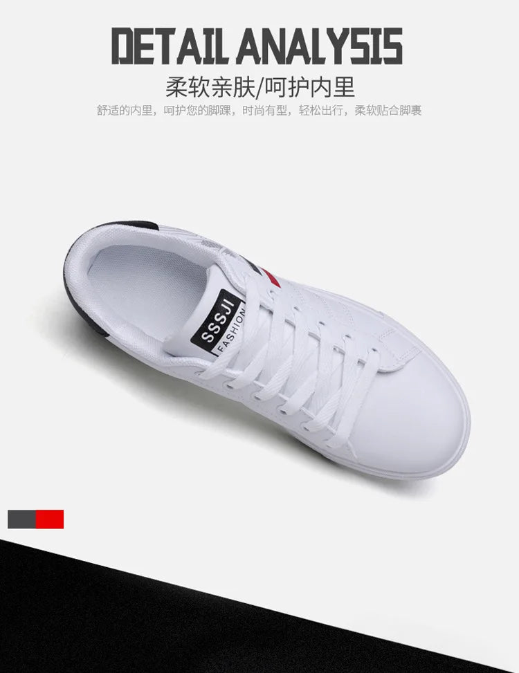 Męskie trampki codzienne, buty do skateboardingu, płaskie buty z PU, buty dla studentów, trampki outdoorowe, buty uliczne, sznurowane buty do chodzenia, rozmiar plus size 48