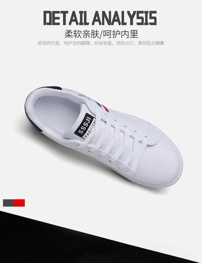 Męskie trampki codzienne, buty do skateboardingu, płaskie buty z PU, buty dla studentów, trampki outdoorowe, buty uliczne, sznurowane buty do chodzenia, rozmiar plus size 48