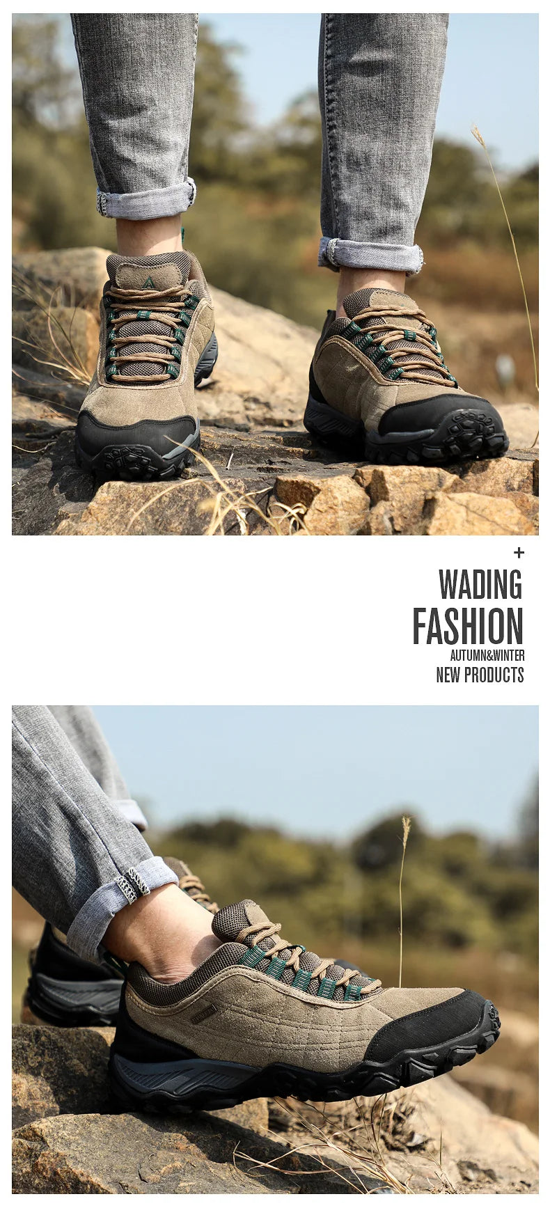 HUMTTO Outdoor Hiking Trekking Mountain Sports Shoes for Men, Camping, Hunting, Walking, Breathable Cushioned Non-Slip Sneakers