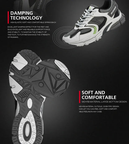 BONA New Designers Action leren mesh heren hardloopschoenen sneakers sportschoenen lichtgewicht antislip wandelschoenen voor buiten