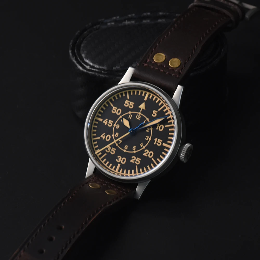 Hruodland 2025 New Pilot Men's Automatic Mechanical Watch Pt5000 Sapphire Luminous C3 Stainless Steel Waterproof 10Bar reloj hom