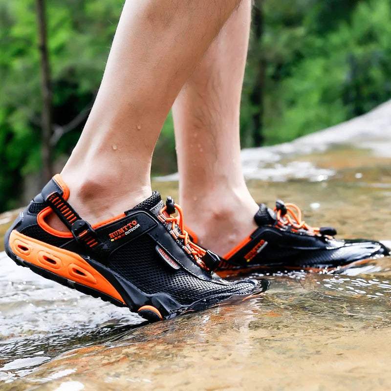 HUMTTO Herren-Wasserschuhe für Outdoor-Trekking, Waten und Aqua-Aktivitäten – atmungsaktive Mesh-Sneaker, schnelltrocknend, knöchelhoch, rutschfest, für Damen und Herren
