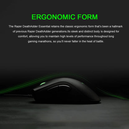 Originalni Razer DeathAdder Essential žičani gaming miš, 6400DPI optički senzor, 5 neovisnih tipki za prijenosno računalo i gaming PC