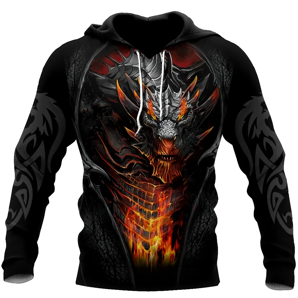 Beautiful Fire Dragon Tattoo 3D Printed Mens Hoodie Unisex hoodies Sweatshirt Autumn Streetwear Casual Jacket Tracksuit KJ747