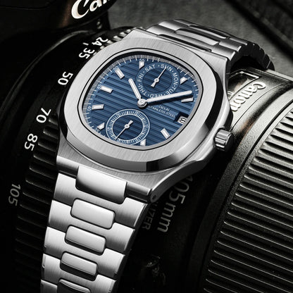 Men Watches TOP Luxury Brand Chronograph Sports Clock Men Quartz Stainless Steel Watch Male Business Wristwatch Waterproof