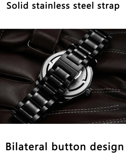 Orologio da uomo CARNIVAL Luxury Brand 8638 al quarzo, lancette luminose, impermeabile, in solido acciaio inossidabile