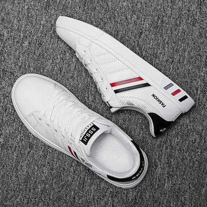 Męskie trampki codzienne, buty do skateboardingu, płaskie buty z PU, buty dla studentów, trampki outdoorowe, buty uliczne, sznurowane buty do chodzenia, rozmiar plus size 48
