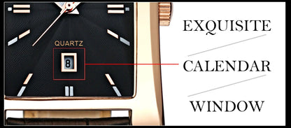WWOOR Brand Classic Fashion Mens Rectangle Watches Male Gold Brown Leather Quartz Waterproof Wrist Watch For Men Calendar Clocks