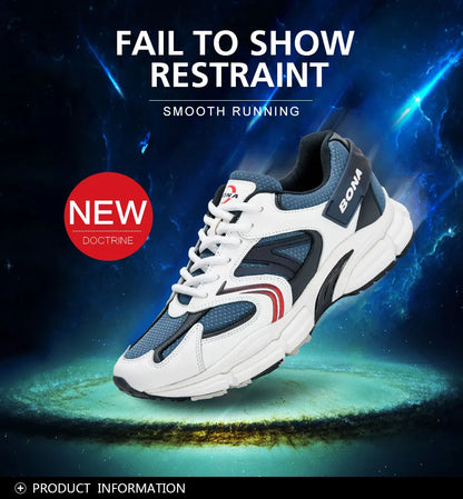 BONA New Designers Action leren mesh heren hardloopschoenen sneakers sportschoenen lichtgewicht antislip wandelschoenen voor buiten