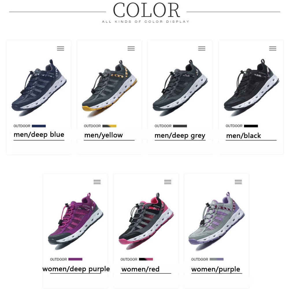 TaoBo 2024 Big Size 46 Men Upstream Quick Drying Sports Footwear Woman Aqua Shoes Quick Lace-Up Climbing Trekking Sneakers