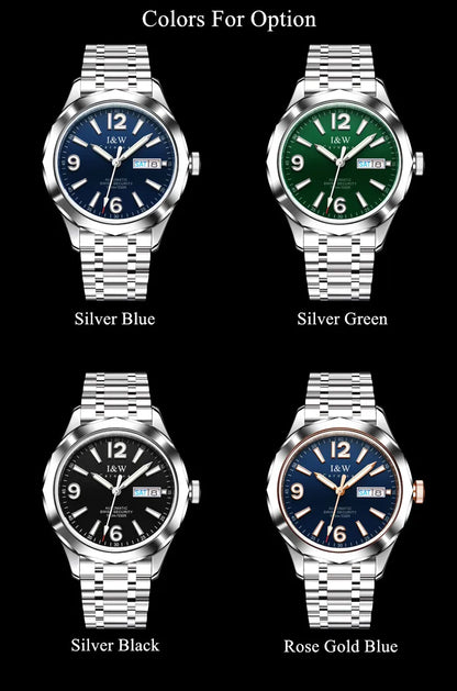 Reloj CARNIVAL para hombre de tungsteno, reloj mecánico de lujo con movimiento automático NH36, reloj de pulsera impermeable para hombre