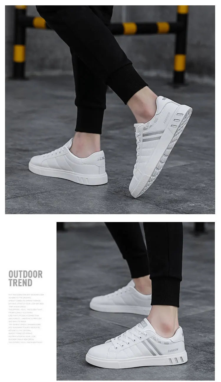 Męskie trampki codzienne, buty do skateboardingu, płaskie buty z PU, buty dla studentów, trampki outdoorowe, buty uliczne, sznurowane buty do chodzenia, rozmiar plus size 48