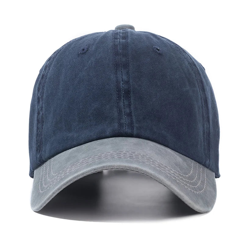Hot Sale Unisex Cap Two-color Stitching Washed Cotton Baseball Cap Men & Women Casual Adjustable Outdoor Hats