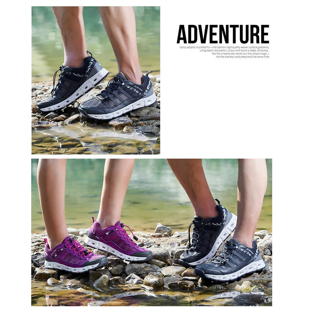TaoBo 2024 Big Size 46 Men Upstream Quick Drying Sports Footwear Woman Aqua Shoes Quick Lace-Up Climbing Trekking Sneakers