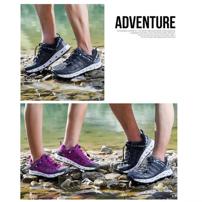 TaoBo 2024 Big Size 46 Men Upstream Quick Drying Sports Footwear Woman Aqua Shoes Quick Lace-Up Climbing Trekking Sneakers
