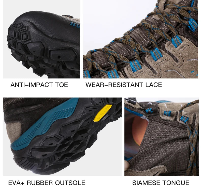 HUMTTO Nové turistické boty Pánské voděodolné outdoorové tenisky pro muže Kožené dámské boty na chůzi, lezení a trekking Sportovní pánské boty Dámské boty