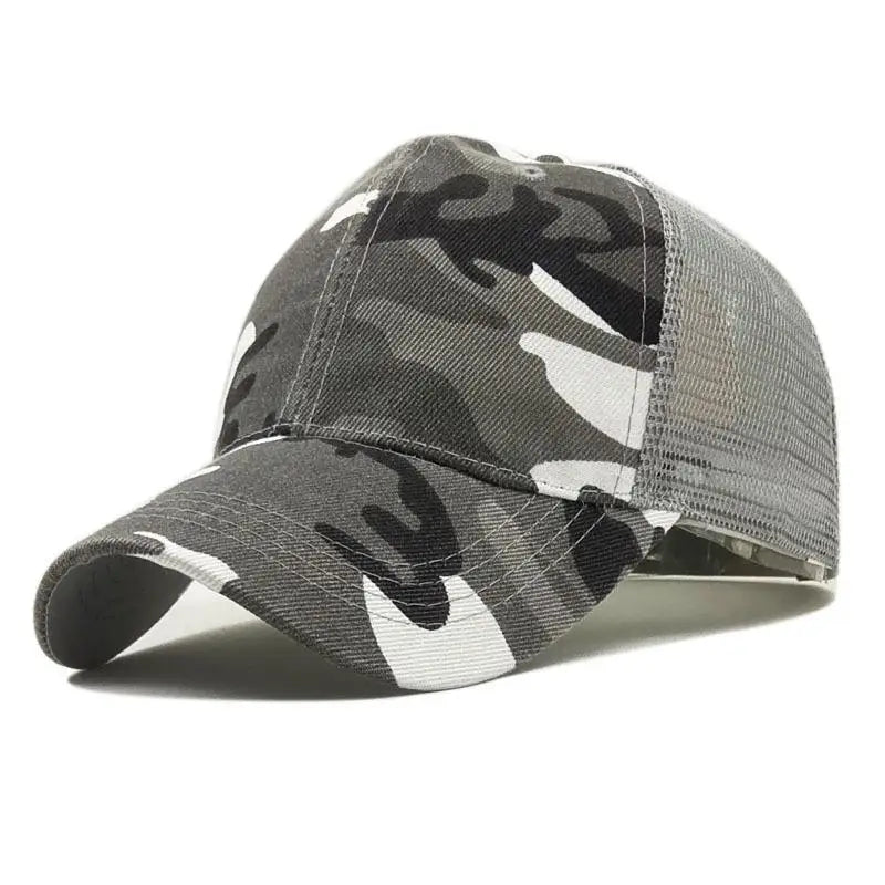 COKK Maskovací baseballová čepice pro muže, letní čepice typu snapback pro ženy, prodyšná sportovní síťovaná čepice, sluneční čepice, sluneční clona, golfová čepice, nastavitelná, pro dospělé