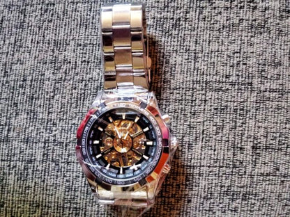 Forsining 2021 Stainless Steel Waterproof Mens Skeleton Watches Top Brand Luxury Transparent Mechanical Sport Male Wrist Watches