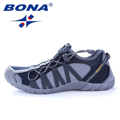 BONA New Popular Style Men's Running Shoes Lace-Up Athletic Outdoor Walking Jogging Sneakers Comfortable