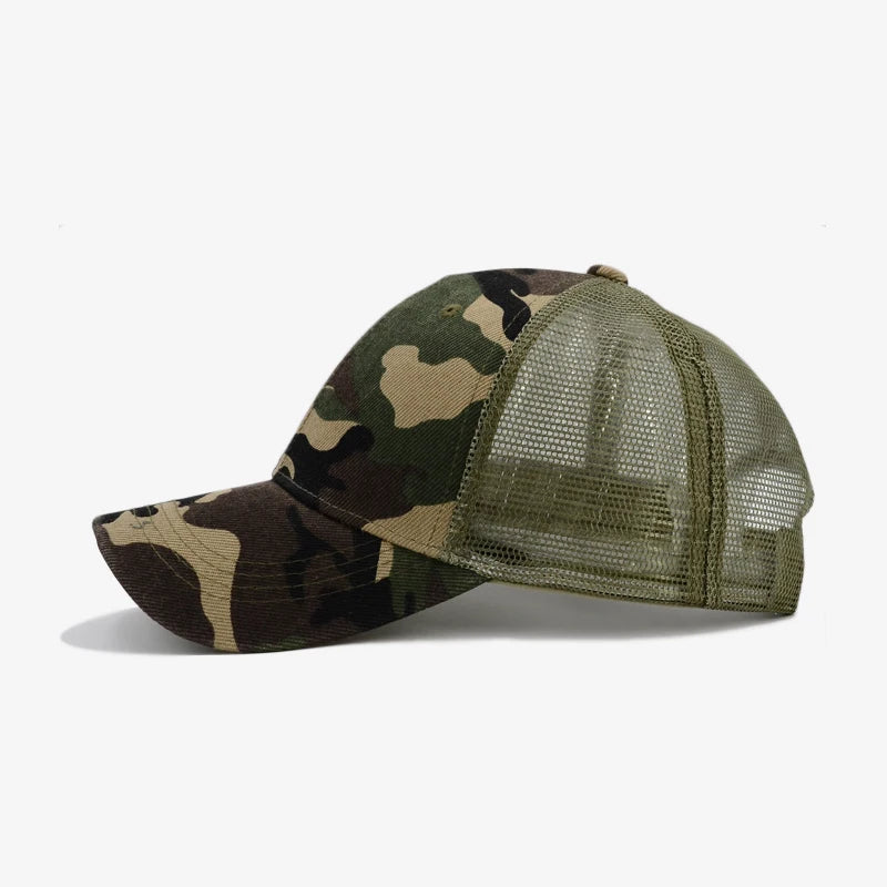 COKK Maskovací baseballová čepice pro muže, letní čepice typu snapback pro ženy, prodyšná sportovní síťovaná čepice, sluneční čepice, sluneční clona, golfová čepice, nastavitelná, pro dospělé