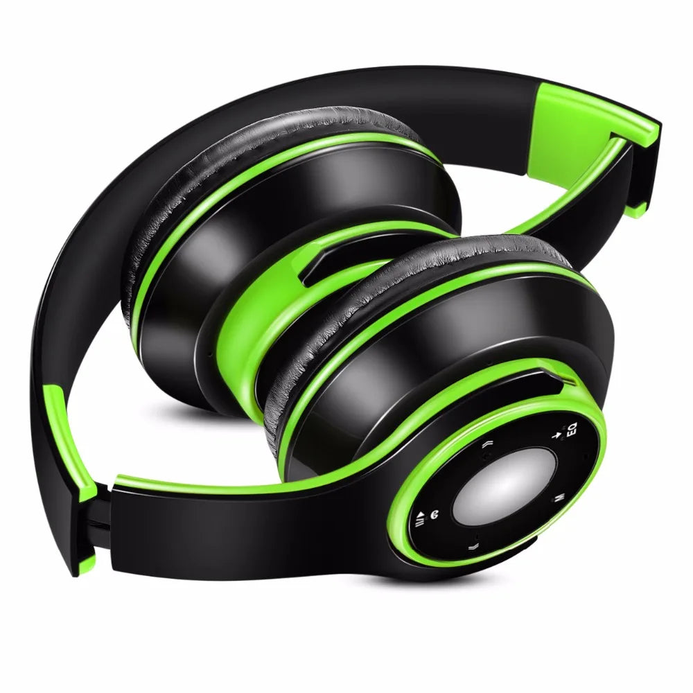 Casque audio sans fil Bluetooth pliable et coloré avec microphone et lecteur de carte TF pour enfants, femmes et hommes