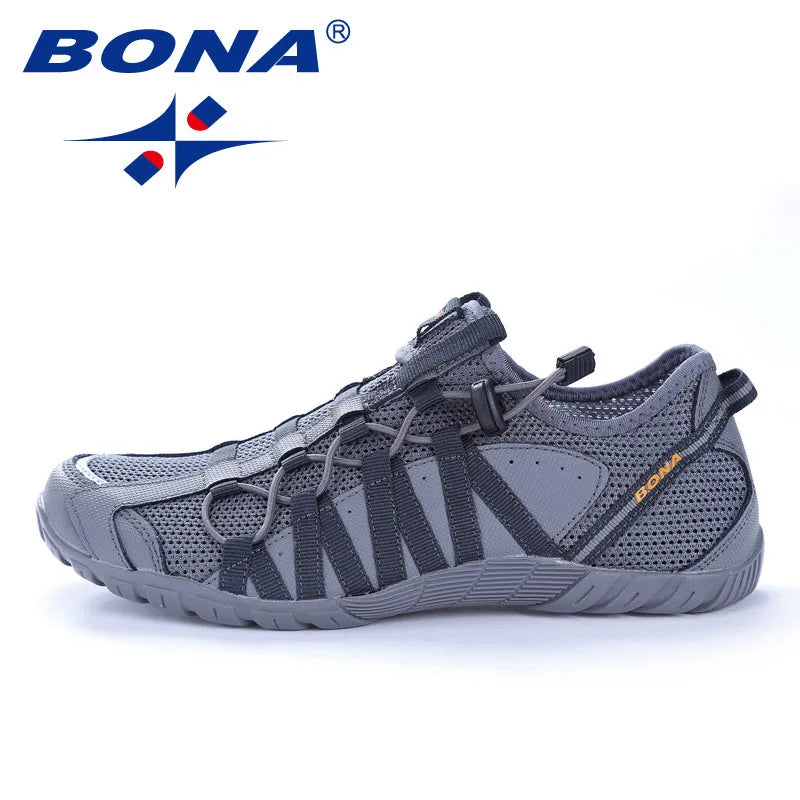 BONA New Popular Style Men's Running Shoes Lace-Up Athletic Outdoor Walking Jogging Sneakers Comfortable