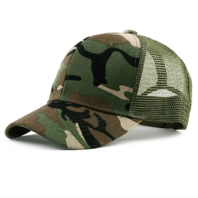 COKK Maskovací baseballová čepice pro muže, letní čepice typu snapback pro ženy, prodyšná sportovní síťovaná čepice, sluneční čepice, sluneční clona, golfová čepice, nastavitelná, pro dospělé